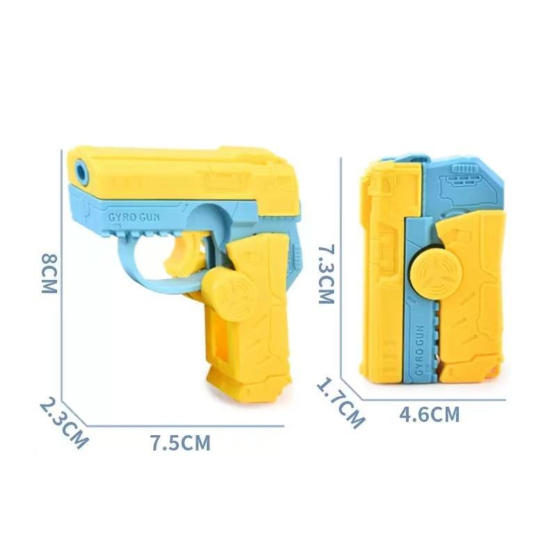 Creative 2 In 1 Decompression Fidget Spinner Gun Funny Fidget Toys Automatic Rebound Mini Gun Toy Kids Stress Relief Gifts