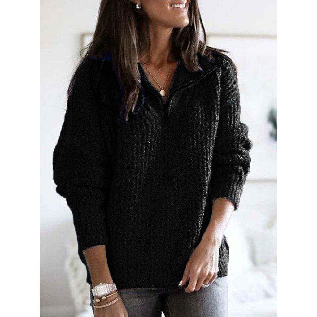 Ladies, Zippered Sweaters, Pullovers, Long Sleeves, Knitwear, Woolen Jackets, Warm Tops