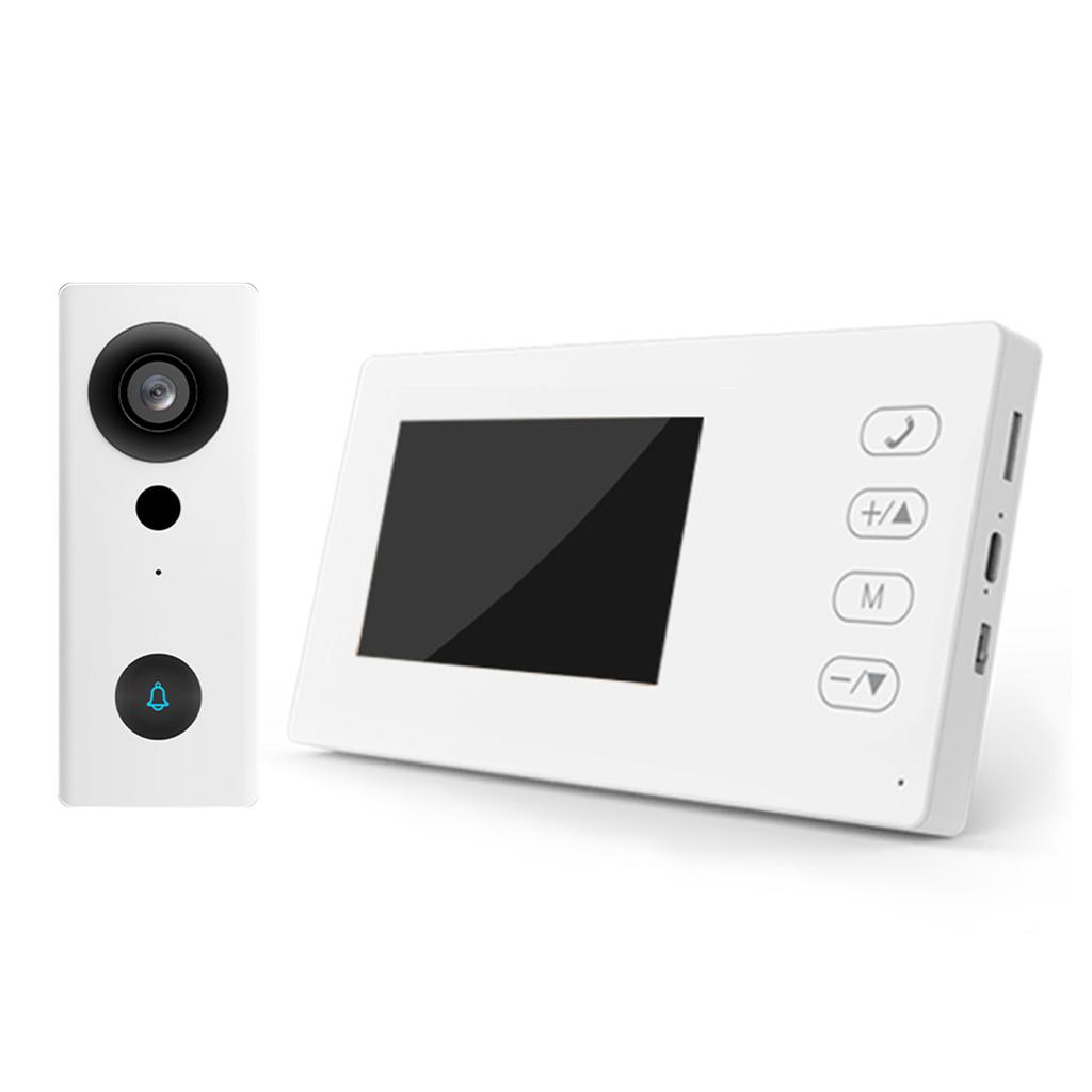 2.4G Wireless Video Doorbell Camera with Display Screen 4.3 Inch IPS Screen Video Door Phone Camera Kits Night Viewing
