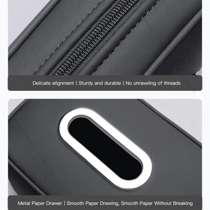 Car Tissue Box Car Interior Accessories For BMW M Performance F30 F10 E90 F20 E46 E60 X7 Leather Tissue Storage Bag Kleenex Case