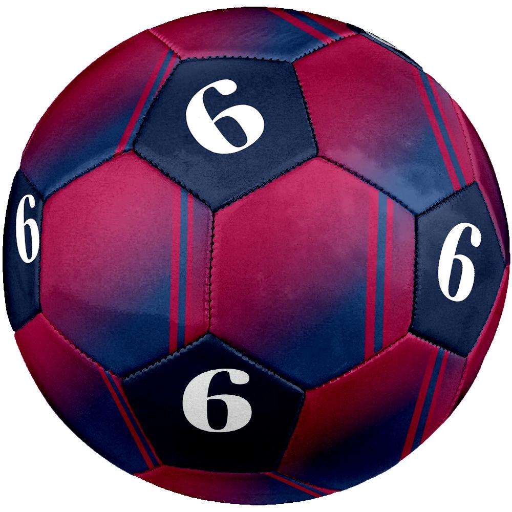 1pc Abstract Colorful Gradient Number Six Soccer Ball Size 5 Football Machine Sewn Indoor/Outdoor Universal Football Q58