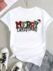 (Asian Size) Tree Cute 90s Tee Top Print New Year Clothing T Shirt Women Fashion Christmas Festival Woman Short Sleeve Graphic T-shirts