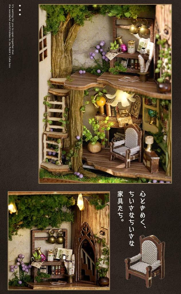 moin moin Dollhouse Miniature DIY Kit Set Town Shop Retro Town Streetscape Opens with a Jungle Wonderland Treehouse Forest Flower Street Paris Europe