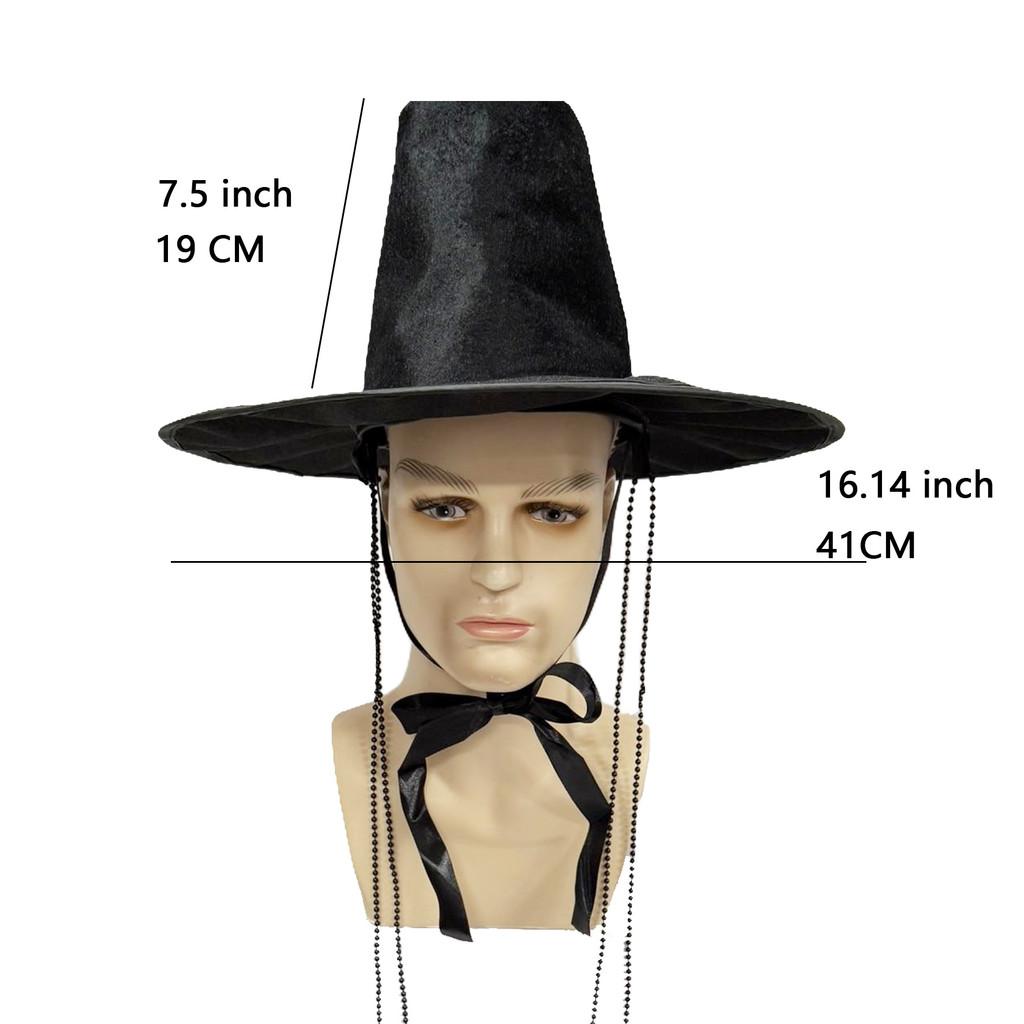 

Vintage Han Style Flat Top Hat With Beaded Chain For Cosplay Cultural Events And Gift Giving
