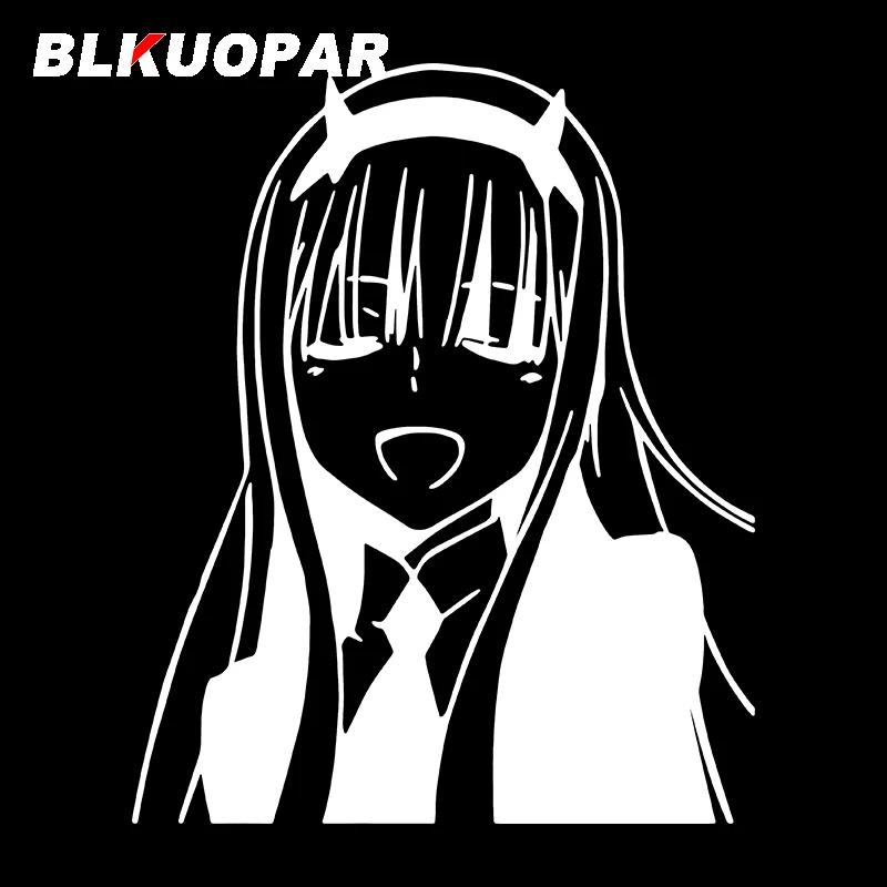 BLKUOPAR Zero Two Smile Anime Car Stickers Personality Peeker Cute Car Label Waterproof Sunscreen Silhouette Decal Decoration
