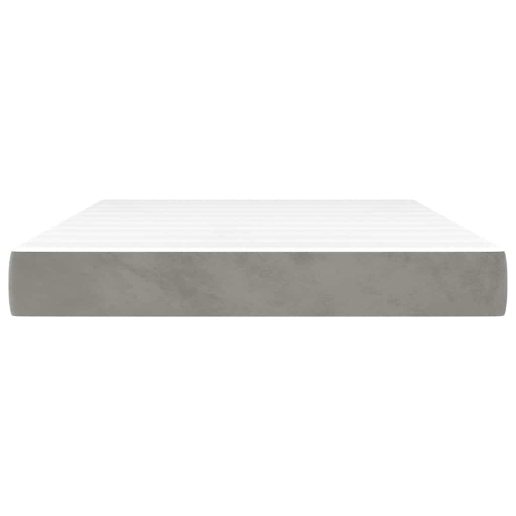 Pocket Spring Mattress Medium Firm Light Grey 120 x 210 x 20 cm Velvet