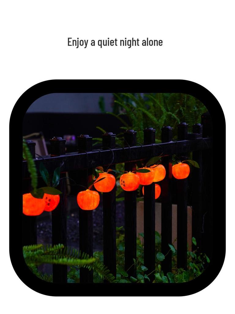 Waterproof Solar Fruit String Lights: Apple & Orange Harvest Festival Decoration