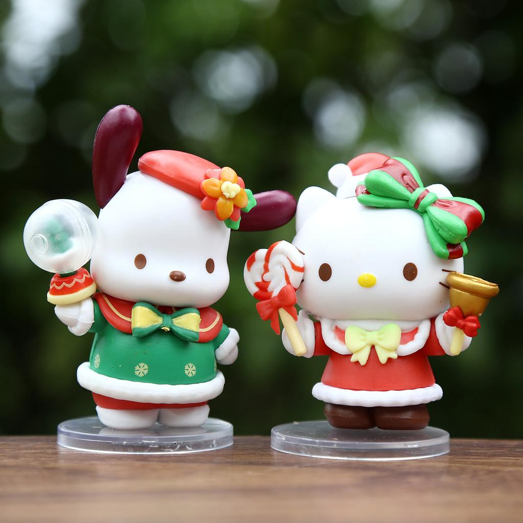 Hello Kitty Kuromi My Melody Christmas Themed Mini Model Desktop Decor Ornament For Holiday Gift And Collectible