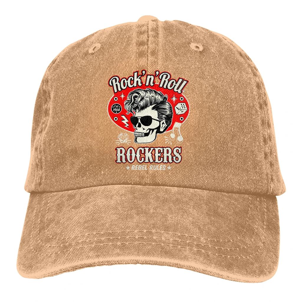 Πλυμένο Καπέλο Μπέιζμπολ Unisex Σκελετός Ζάρια Rockers Trucker Snapback Καπέλα Καπέλο Πατέρα Rockabilly Rock and Roll Καπέλα Γκολφ