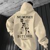 Men's Vintage Rose Butterfly Print Hooded Sweater Loose Pullover Jacket, Men's