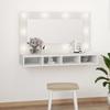 Day and Night - Day and Night Furniture with Mirror and White LED Lights 90x31.5x62 Cm