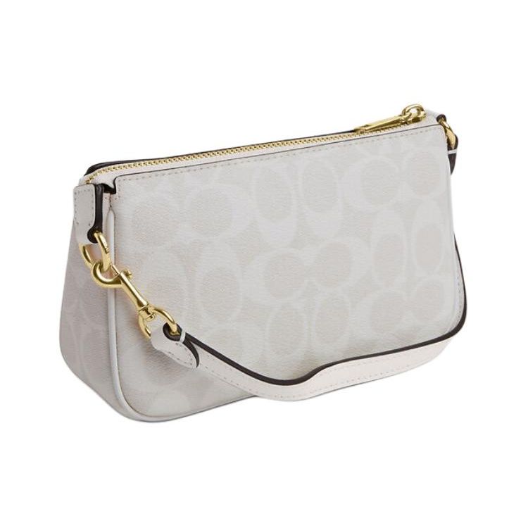 Coach Nolita 19 Vintage Classic Logo Coated Canvas Shoulder Bag Women Shoulder Bag Chalk-White CS442-IMRFF