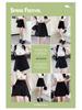 2024 Summer Plus Size High-Waist A-line Skort - Black Midi with Slit