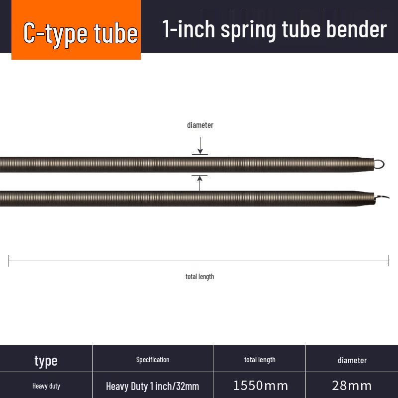 Manual PVC Conduit Bender, 1.5m Extension Bending Spring - Electrician's Wire Threading Tool