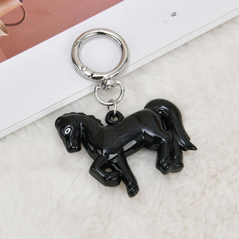 Exquisite 3D Horse Keychain Crafted from Sturdy Acrylic with Lifelike Details for Bag Decors Key Holder Lightweight Portable Gift
