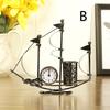 1pcs Creative Iron Art Clock Crafts Sailing Pen Holder Multi-function Living Room Decoration Student