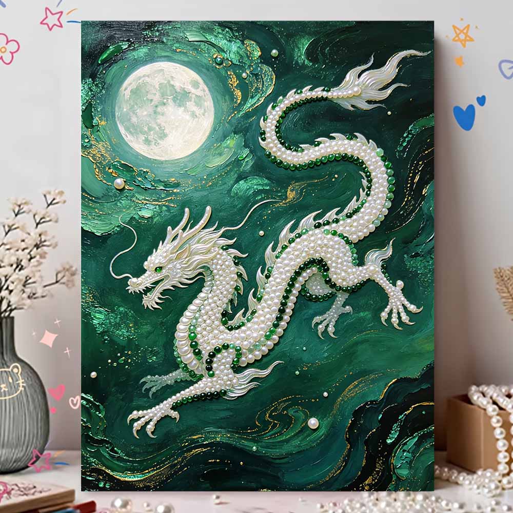 Kit Pittura Perle 3D Design Drago Senza Cornice DIY Bead Art Tela Tempo Libero Artigianato Fatto a Mano per Decorazione Parete Camera da Letto