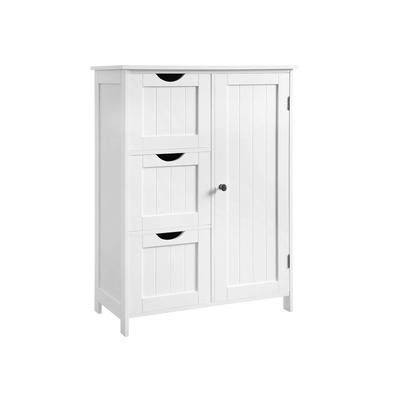 Bathroom Storage Cabinet, Floor Cabinet with 3 Large Drawers and 1 Adjustable Shelf, 60 X 30 X 81 Cm, White