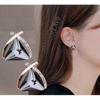 Shining Diva Fashion 18k Gold Plated Latest Crystal Earrings For Women and Girls