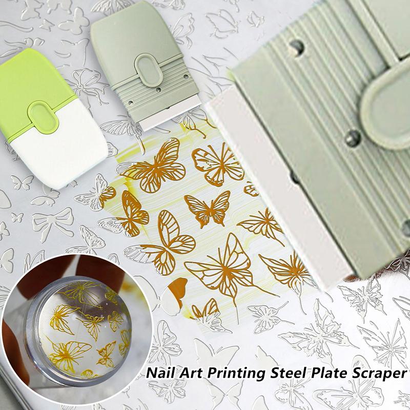 Leveling Streak-Free For Crisp Designs Manicure Tool Professional Stainless Steel Double Head Nail Stamping Scraper Smooth Gel