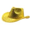 New Stage Performance Sequin Hat Men's and Women's Party Carnival Jazz Top Hat Gold Silk Western Cowboy Hat