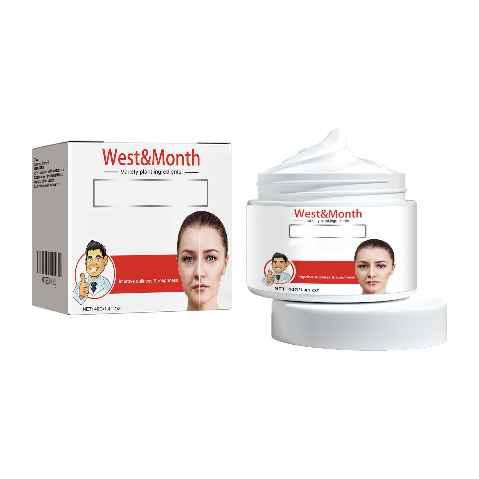 West&Month Gentle Moisturizing Facial Moisturizing Cream Home Basic Soothing Dry Skin Daily Surface Care Cream 40g
