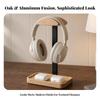 Desktop Headphone Stand Aluminum Alloy Wood Curved Top Headset Holder