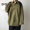 Men Shirt Lapel Long Sleeve Single Breasted Shirt Tops Solid Color Patch Pocket Casual Shirt Loose Fit Comfortable Fit Jacket