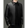 Goatskin leather jacket autumn and winter new middle-aged business casual leather jacket