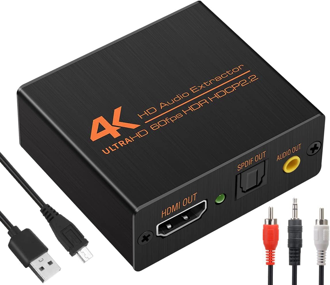 

Разветвитель HDMI Аудио HD807 4K Оптический Цифровой Видеоразветвитель с Аналоговым Разделением и Аудиосепаратором для HDMI Оптический Аналоговый Аудио Видео и DVD оранжевый