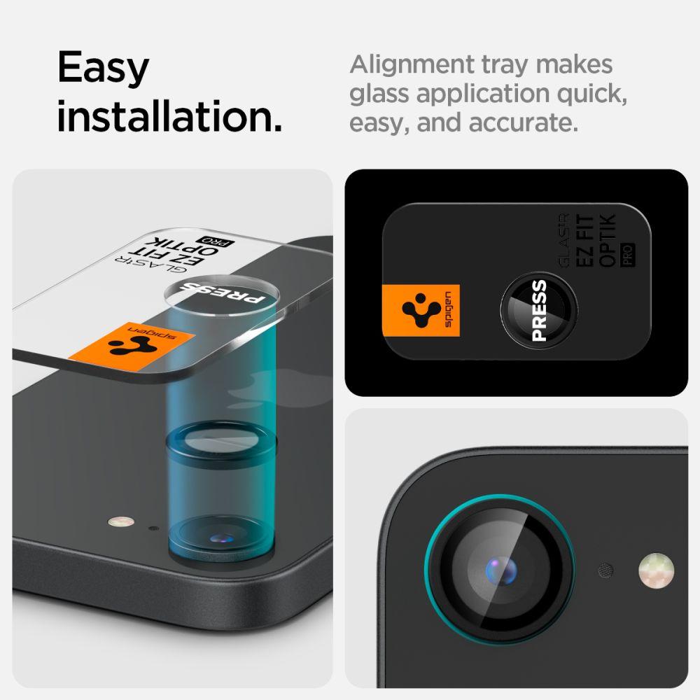 Osłona Aparatu Spigen Optik Pro Glas.tr Ez Fit Camera Protector 2-Pack Iphone 16E Black