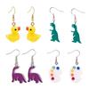 1 Paio Orecchini a Goccia in Resina Fatti a Mano Carini per Donne Ragazze Divertenti Animali Cartoni Animati Coniglio Anatra Piercing Orecchio Gioielli Regalo