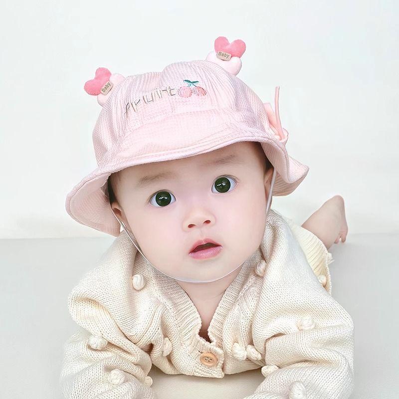Cute Baby Bucket Hat for Spring and Autumn Adorable Newborn Sun Protection Cap for Boys and Girls Soft Brimmed Fisherman Hat