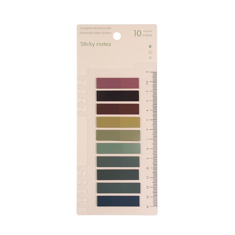 Morandi Color Transparent Index Stickers - Writable Labels, Classification Bookmarks, Student Notes, 200 Pieces