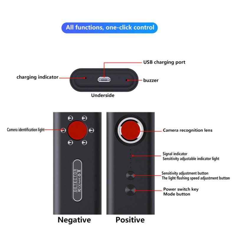 T1 Spy Gadgets Hidden Camera Detector RF GSM Signal Wireless Lens Laser Detection Wiretapping GPS Tracker Sound Mini Bug Finder