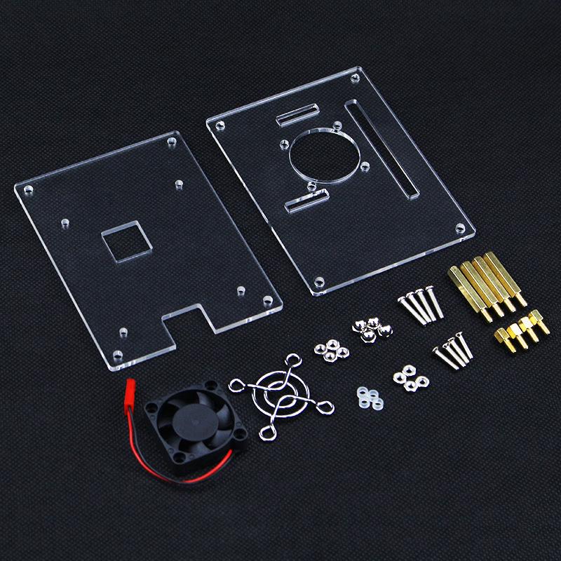 Raspberry Pi 4B/3B+ Acrylic Stackable DIY Cluster Case with Fan