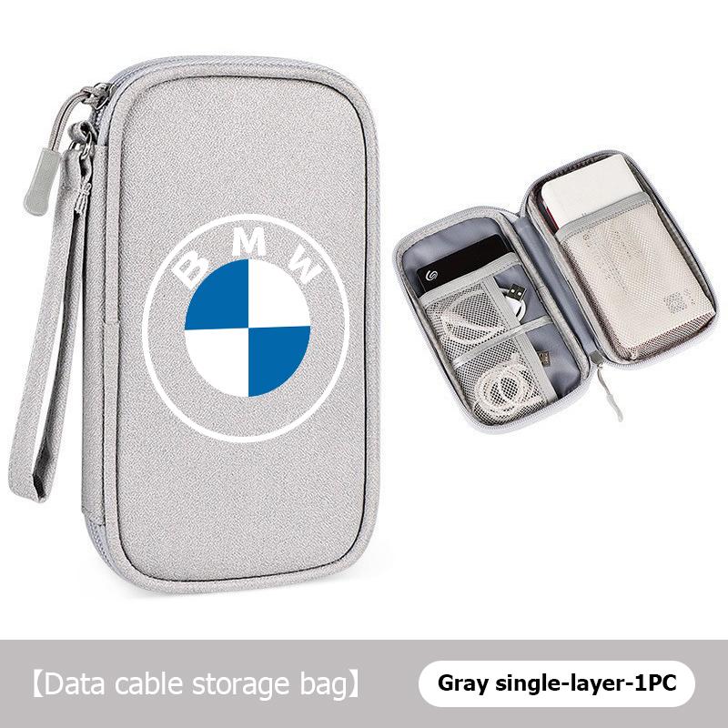 Digital Product Storage Bag Portable Headphone USB Cable Charger For BMW M F10 F20 F30 F40 F15 F25 F26 F31 F49 E62 E83 E84