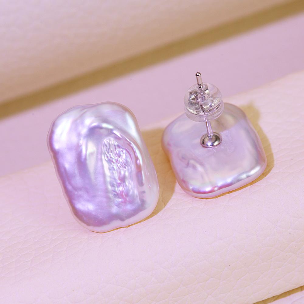 SENIKO Natürliche Süßwasser Große Barockperlen Ohrringe Mode Perlen Ohrstecker Für Frauen Party Schmuck