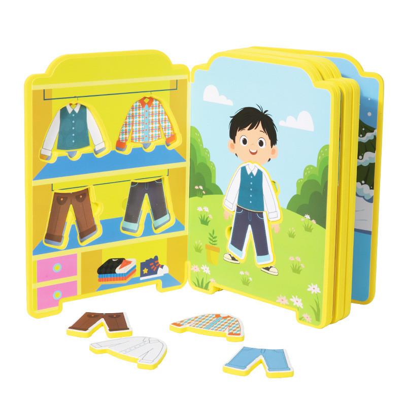 Educational Puzzle Dress Up Book For Children With Magnetic Stickers And Quiet Play