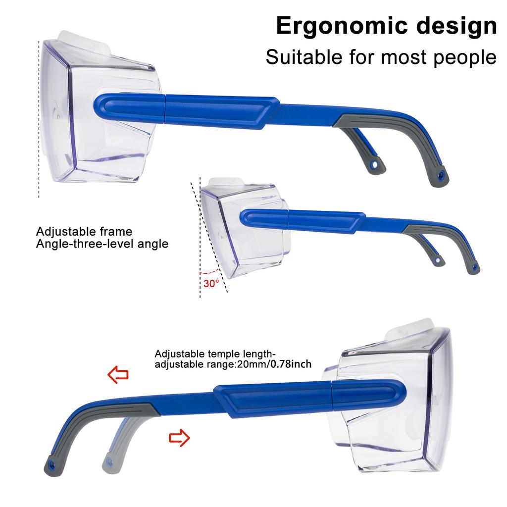 2PCS VOPHA Anti-fog and dust safety glasses scratch-resistant for outdoor activities unisex