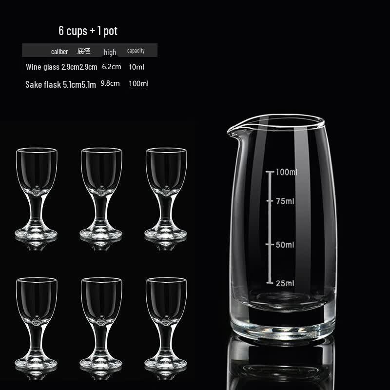 Glass Baijiu Decanter and Wine Glass Set