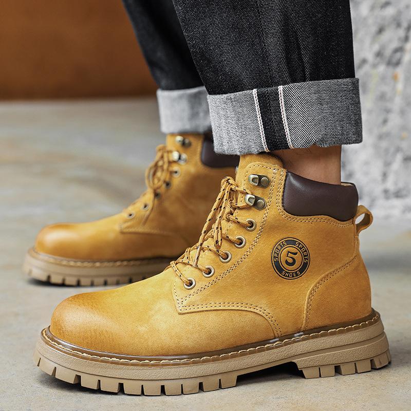 Martin Boots Paar klassische explosive Rhabarberstiefel Damen Leder High-Top dicksohlige erhöhende lässige vielseitige Herrenstiefel