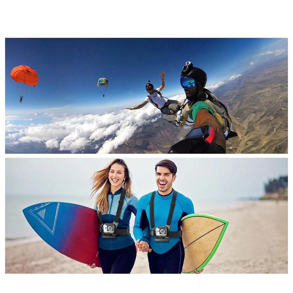 6pcs Sports Camera Kit Mobile Phone Head Strap Chest Straps Mount Adjustable Enhanced Stability Versatility For GoPro Phone Osmo