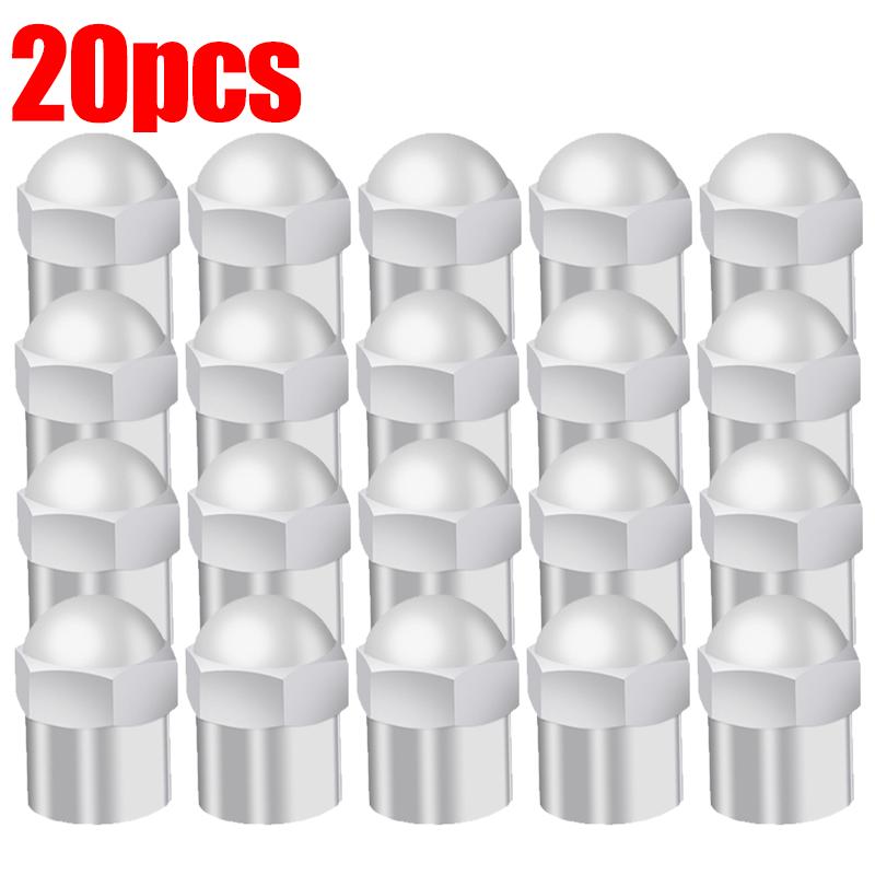 

10/20PCS Car Tire Valve Stems Cap Universal Round Headed Plastic Hexagonal Chrome Plated Dust Cap Car Motorcycles Accessories