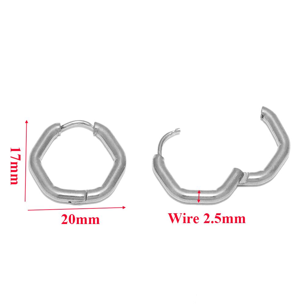10pcs 304 Stainless Steel Heart Hoop Earrings Wholesale Triangle Women Earring Men Punk Hiphop Gifts Huggie Fashion Jewelry DIY