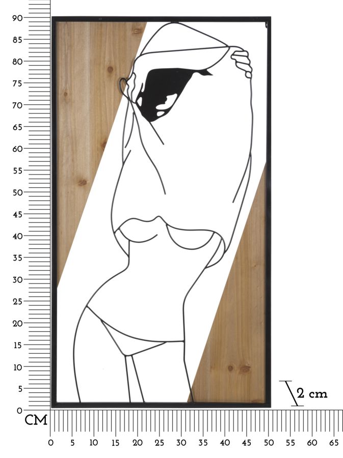 Wall Panel Strip -B- Iron And Wood Cm 50X2X90