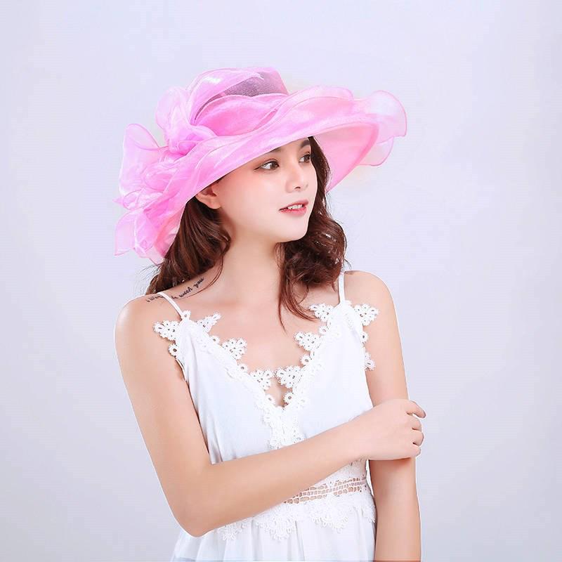 

Women s UV Protection Wide Brim Mesh Sun Hat for Spring & Summer Beaches Medium (56-58 cm) рожевий
