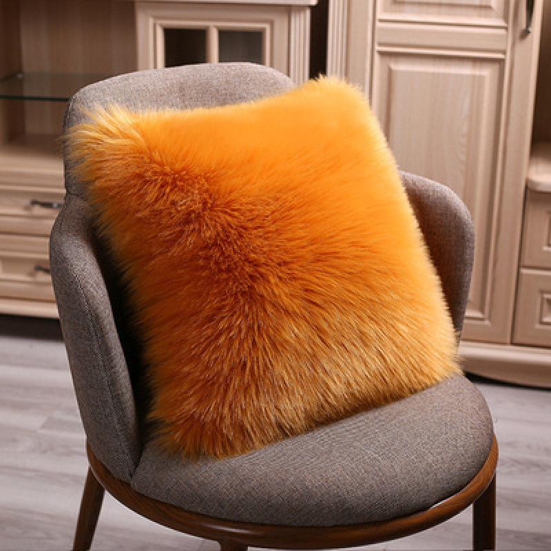 European Faux Wool Plush Cushion Cover – Fluffy, Cute Sofa & Bedside Pillow