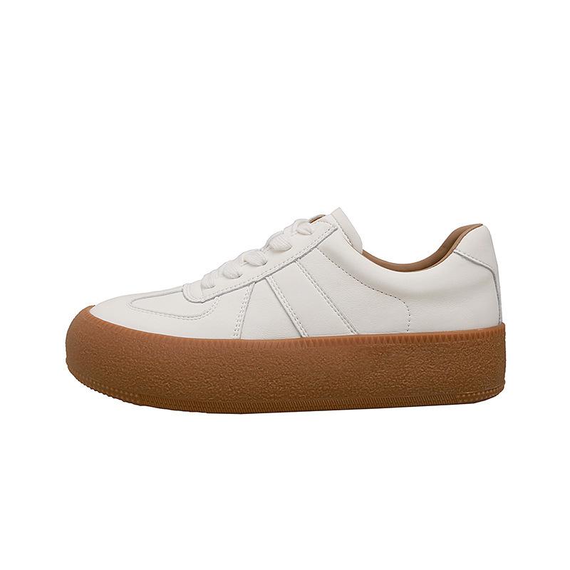 New women's leather German training shoes lace-up platform Forrest Gump shoes women's retro casual shoes board shoes