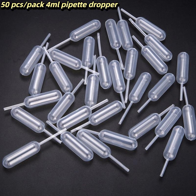 50pcs 4ml Transparent Disposable Straw Droppers for Ice Cream Jelly Milkshake Party Supplies And Food Packaging